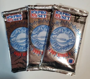 1991 Pro Set Platinum Football Series 1 NFL Cards 3 Sealed Packs~12 cards pack - Picture 1 of 1