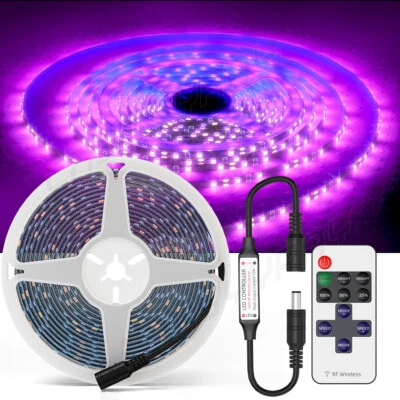 UV Ultraviolet LED Strip Light 3528 SMD 60led/m Waterproof Boat Car Blacklight - Image 1 of 4