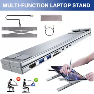 Universal Laptop Docking Station Stand,USB C Dock Tablet Stand,8 in 1 USB C Hub - Picture 1 of 12