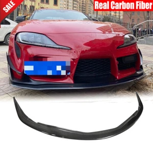 For 2019-2024 Toyota Supra A90 GR MK5 Real Carbon Fiber Front Bumper Lip Spoiler - Picture 1 of 12