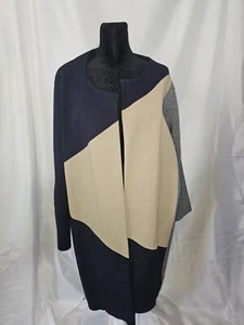 Ann Taylor Jacket Block Tan and Navy Blue Size XL - Picture 1 of 6