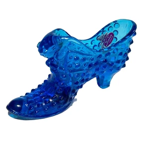 Fenton Glass Cathead Shoe Clear Blue Hobnail - Picture 1 of 9