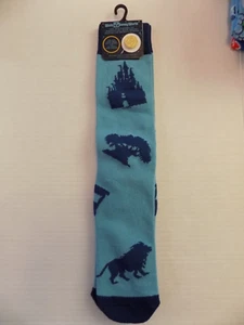 Walt Disney World Mens Socks 1 Pair w/ Pin One Size Castle Train EPCOT NOS HTF - Picture 1 of 3