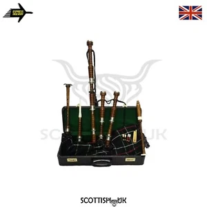 Gaita escocesa Highland con soportes plateados y libro de tutores - Imagen 1 de 1