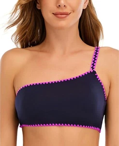 Lucky Brand Women's Blue Romantic Shell Stitch Asymmetrical Top - L - Blue - Picture 1 of 3