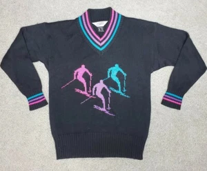 VINTAGE WOOL SKI SWEATER Women's 80's Profile Size M - Picture 1 of 3