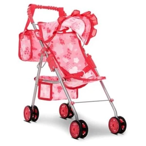 Baby Doll Stroller for Girls, Toddler Play Toy Doll Buggy Carriage, Pink - Picture 1 of 7