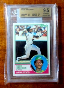 1983 TOPPS  RICKEY HENDERSON # 180 BGS 9.5 GEM MINT HOF - Picture 1 of 3