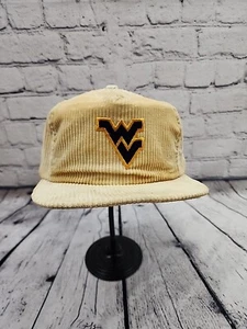 Vintage West Virginia University Logo Corduroy Snapback Hat Football Mens - Picture 1 of 9