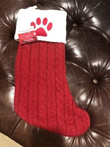 NEU roter Weihnachtsstrumpf Nikolaus quadratischer Buchstabe Pfote 21 Zoll - Bild 1 von 1