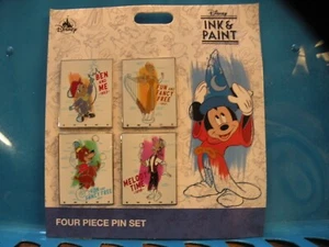 NWT Disney Ink & Paint 4 pin set Fun & Fancy Free Ben & Me Melody Time - Picture 1 of 1