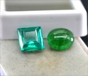 Piedras preciosas naturales sin calefacción de Zambia AA+ corte 2 piezas certificadas 4,90 quilates E1667A - Imagen 1 de 3