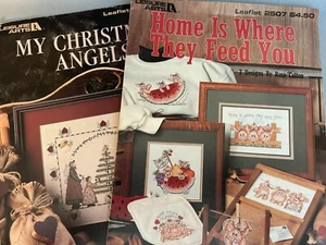 My Christmas Angels & Home is Where They Feed You / Vintage Cross Stitch - Picture 1 of 4