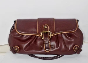 BCBG Clutch Schultertasche Leder geflochtenes Leder Doppelriemen - gebraucht - Bild 1 von 12