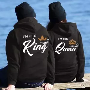 Sudadera con Capucha Su Rey Su Reina Suéter a Juego para Pareja Acogedora y Elegante - Imagen 1 de 26