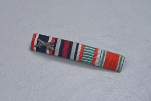 WWII GERMAN 1939 WMC/HINDENBURG CROSS/HUNGARIAN/ BULGARIAN 4-PLACE RIBBON B - Picture 1 of 4