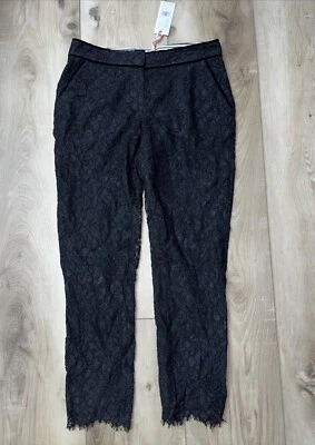 Vineyard Vines Womens Lace Pants Cocktail Black Ankle Size 2 NEW - Image 1 of 4