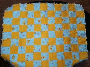 Crib or Lap Quilt Top Unfinished Baby Ducks & Numbers  yellows and blues 31 x 39 - Picture 1 of 5