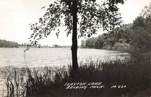Real Photo Postcard Belding MI  Slayton Lake Hessler's Resort  c 1939-50   U2 - Picture 1 of 2