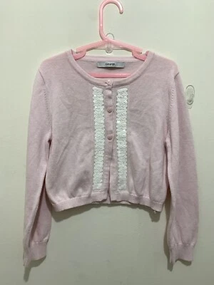 Precioso cárdigan de lentejuelas estilo tejido rosa para niñas 5-6 años💗 Foto 1 de 4