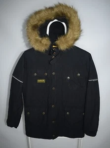 Barbour Boys International Parka Coat Wax Motorcycle Hooded Jacket Waxed Size XL - Picture 1 of 15