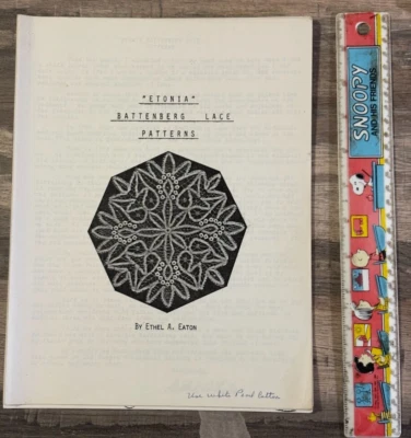 E  VINTAGE 1972 "ETONIA" Battenberg Lace Patterns by Ethel Eaton Needlework - Image 1 of 4
