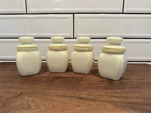 Vintage Wheaton Milk Glass Apothecary Bottle Jar Set with lids - Picture 1 of 8