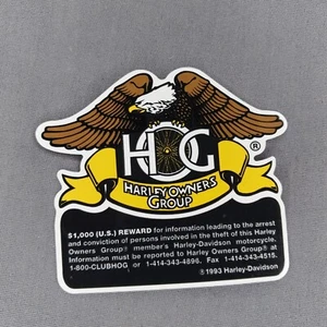 HOG Harley Davidson $1000 Reward 3" x 3 1/4" Sticker Decal - Picture 1 of 2