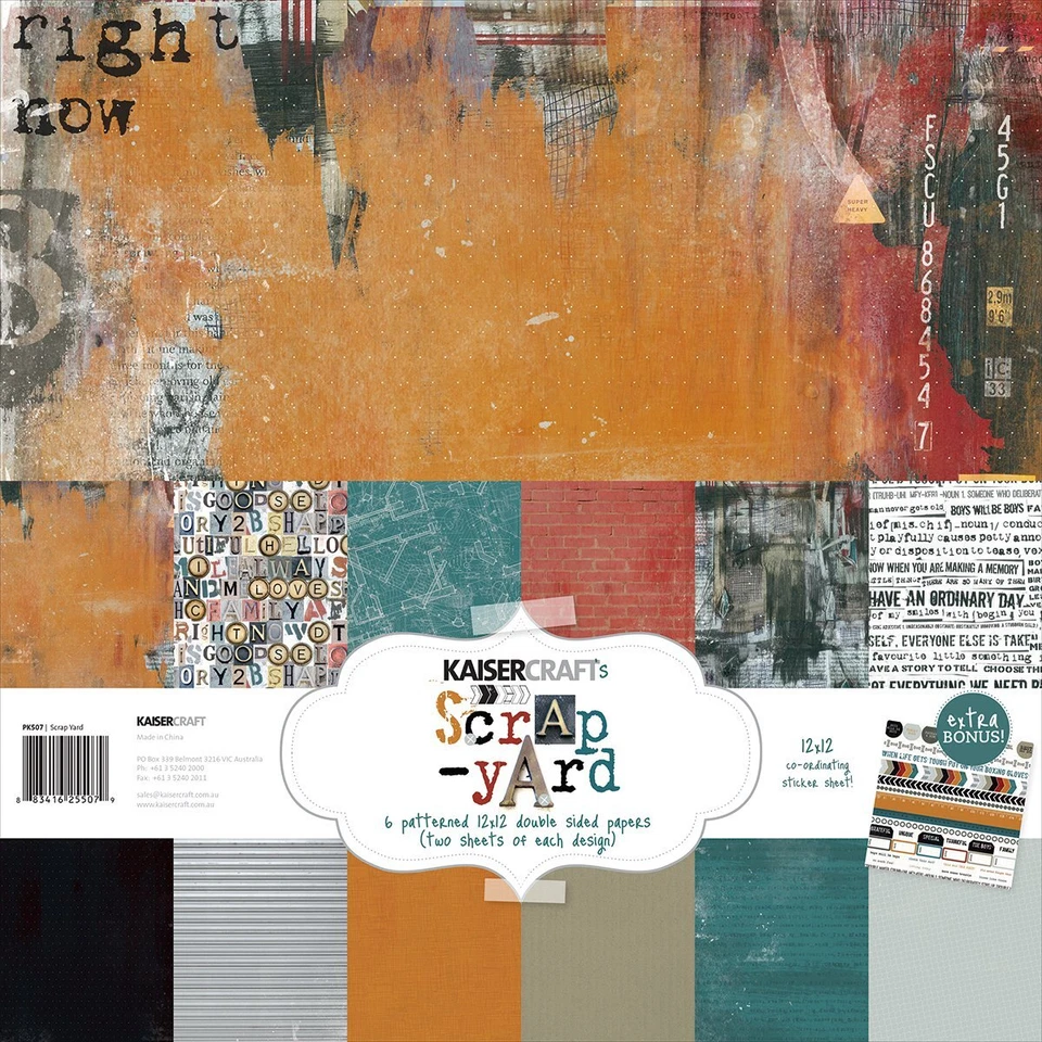 Kaisercraft Paper 12" x 12" Scrap Yard Altered Art Mixed Media Industrial 12 pk - image 1 of 1