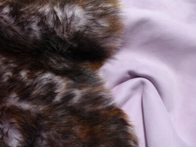 Piel de oveja Toscana piel castaño rojizo punta lila pelo largo súper sedoso Foto 1 de 4