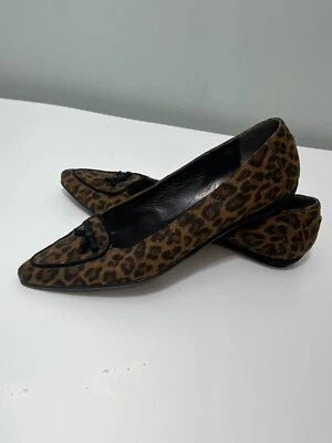 STUART WEITZMAN leopard print suede pointy toe flats Sz 7.5 - Image 1 of 4