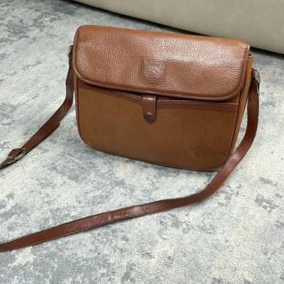 Vintage Burberry Burberrys Brown Pebbled Leather Crossbody Bag Nova Lined - Image 1 of 4
