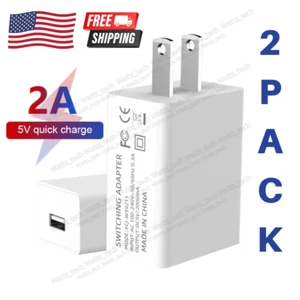 2Pack USB 5V 2A Wall AC DC Home House Charging Charger US Wall Power Adapter Lot - Picture 1 of 9