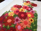 GARDEN FLOWERS Finished Crewel Embroidery, Vtg Paragon 0926 Floral Wall Art
