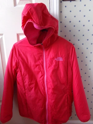 NORTH FACE ROSA Abrigo Reversible Polar Pesado INVIERNO Chaqueta Naranja XL 18 Niñas Foto 1 de 4