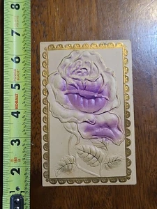 RARA POSTAL ANTIGUA VINTAGE FLOR PÚRPURA - Imagen 1 de 2