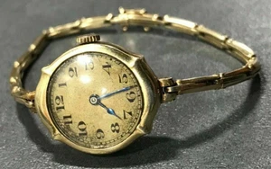 Rolex frühe Marguerite Armbanduhr Gehäuse + Band Gold 585 geschützt 1912 Rarität - Bild 1 von 12