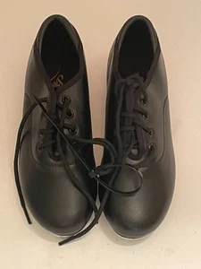 Stelle Boys Black Laced Tap Dance Shoes Size 1M - Picture 1 of 6