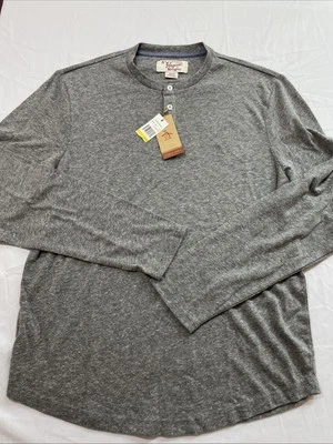 Original Penguin Nuevo Con Etiquetas Para Hombres Mediana Henley Gris NUEVA Camisa Munsingwear Foto 1 de 4