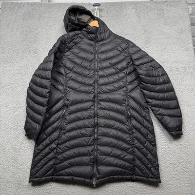 LL Bean Jacket Women 1X Black Goose Down Parka Long Puffer Quilted Winter - Image 1 of 4