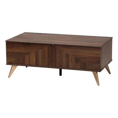 Baxton Studio Graceland Walnut Brown Finished Wood 2-Drawer Coffee Table - Image 1 of 4