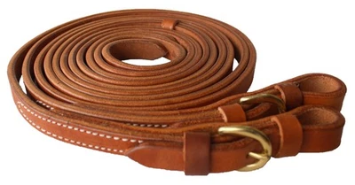 Horse Challenger EE. UU. Western Hermann Roble Cuero Latón Hebilla Extremo Riendas Tachuela Foto 1 de 4