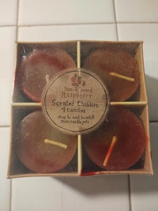 Vintage Bath & Body Works Classic Sun Ripened Raspberry Chubbies Kerzen Windlicht - Bild 1 von 7