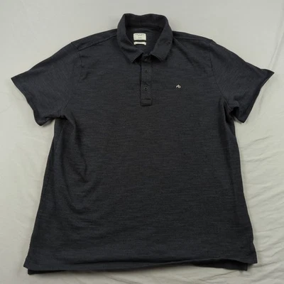 Рубашка мужская Rag Bone очень большая черная повседневная опрятная для гольфа офиса - Изображение 1 из 4