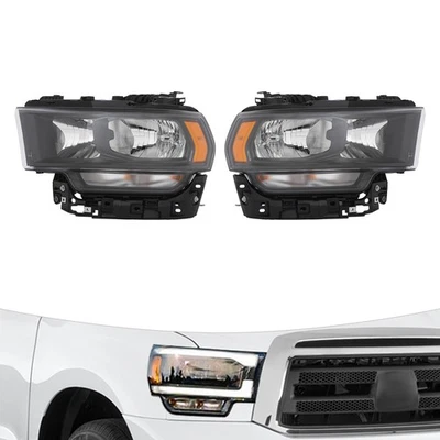 For 2019-2024 Ram 2500 3500 4500 Halogen Headlights Headlamps w/Bulbs (Pair) Set Foto 1 de 4