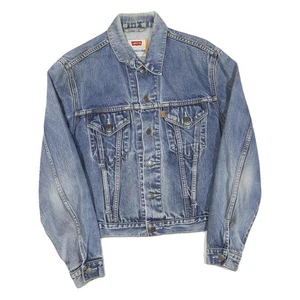 LEVI'S Boys Blue Denim Jacket L Cotton Blend Button Closure Classic Fit - Picture 1 of 6