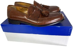 Zapato J Murphy Para Hombres 10D Italia Coñac Marrón Mocasín Preppy En Caja Heritage Borla - Imagen 1 de 16