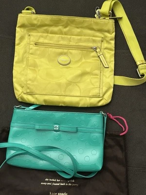 COACH Signature Getaway Nylon File Crossbody F77408 Citrine And Small Crossbody - Image 1 of 3