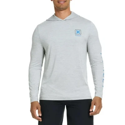 Hurley Men's Sunny Side Hybrid Stretch Hooded UV T-Shirt Size XXL Light Grey - Image 1 of 4