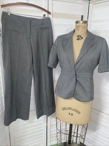 Worthington Pant Suit One Button Notch Lapel Modern Fit Gray Women’s Size Med - Picture 1 of 17